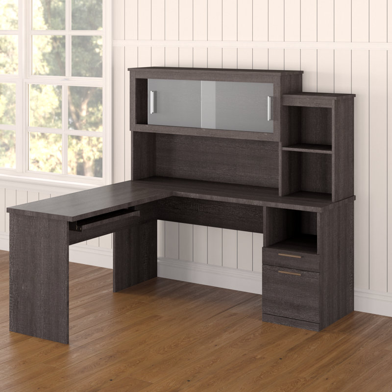 Red Barrel Studio Avery Reversible LShape Executive Desk with Hutch